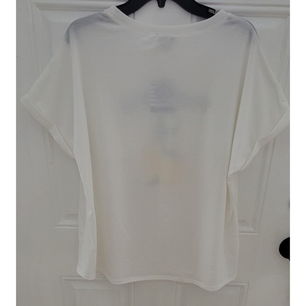 Kate Park Portofino Comfort White And Stampdo Short Sleeve T-Shirt, Womens XL - Picture 9 of 10